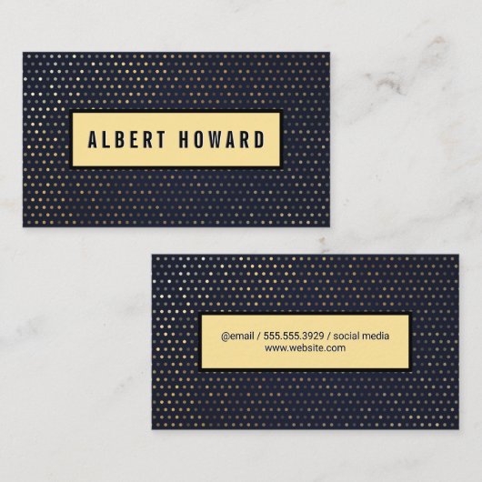 Gold Polka Dot Pattern Visitekaartje (Voorkant / Achterkant)
