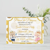 Gold Polka Dot Prince of Princess Gender Rekalvere Kaart (Staand voorkant)