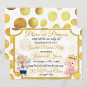 Gold Polka Dot Prince of Princess Gender Rekalvere Kaart (Voorkant / Achterkant)