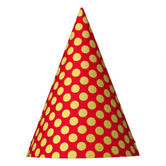 Gold Polka Dot Red Party Pet Feesthoedjes