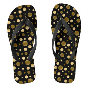 Gold Polka Dot Seamless Pattern Teenslippers