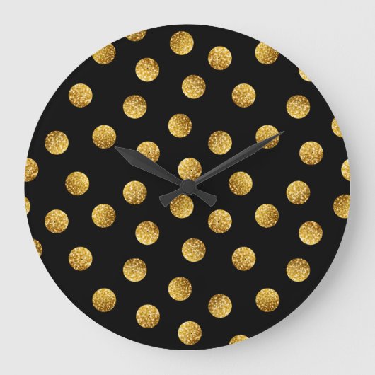 Gold Polka Dot: sprankelend naadloos. Grote Klok (Voorkant)