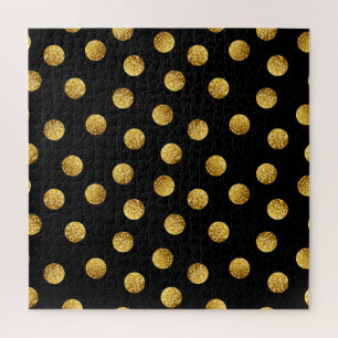 Gold Polka Dot: sprankelend naadloos. Legpuzzel