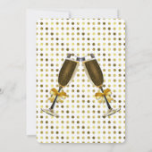 Gold Polka Dot Wedding Engagement Party Kaart (Achterkant)