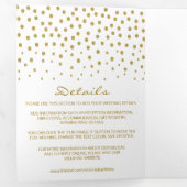 Gold Polka Dot Wedding Suite Drieluik Uitnodiging (Binnenzijde eerst)