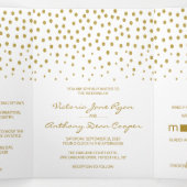 Gold Polka Dot Wedding Suite Drieluik Uitnodiging (Binnenkant midden)
