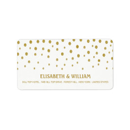 Gold Polka Dot - White & Gold - Weddenschap Etiket