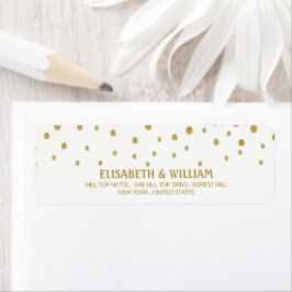 Gold Polka Dot - White & Gold - Weddenschap Etiket