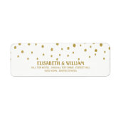 Gold Polka Dot - White & Gold - Weddenschap Etiket (Voorkant)