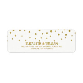 Gold Polka Dot - White & Gold - Weddenschap Etiket
