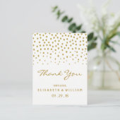 Gold Polka Dot - White & Gold - Weddenschap Hartel Briefkaart (Staand voorkant)