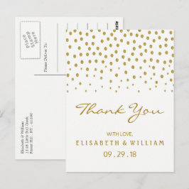 Gold Polka Dot - White & Gold - Weddenschap Hartel Briefkaart
