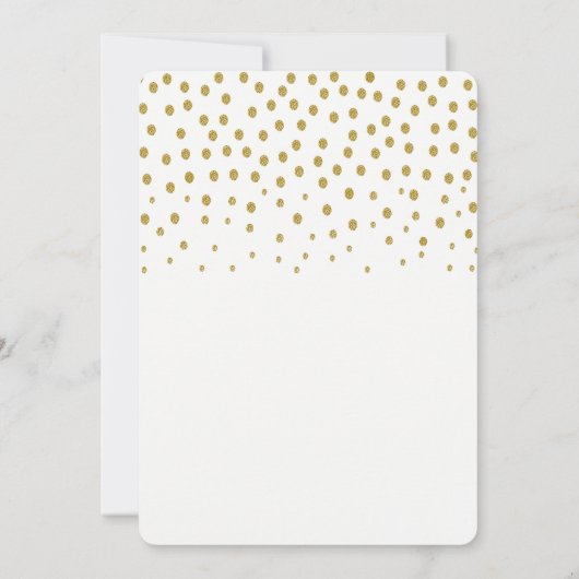Gold Polka Dot - White & Gold - Weddenschap Kaart (Achterkant)