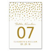 Gold Polka Dot - White & Gold - Weddenschap Kaart (Achterkant)