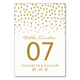 Gold Polka Dot - White & Gold - Weddenschap Kaart