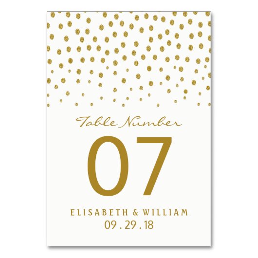 Gold Polka Dot - White & Gold - Weddenschap Kaart (Voorkant)