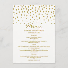 Gold Polka Dot - White & Gold - Weddenschap Menu