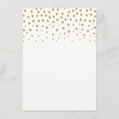 Gold Polka Dot - White & Gold - Weddenschap Menu (Achterkant)