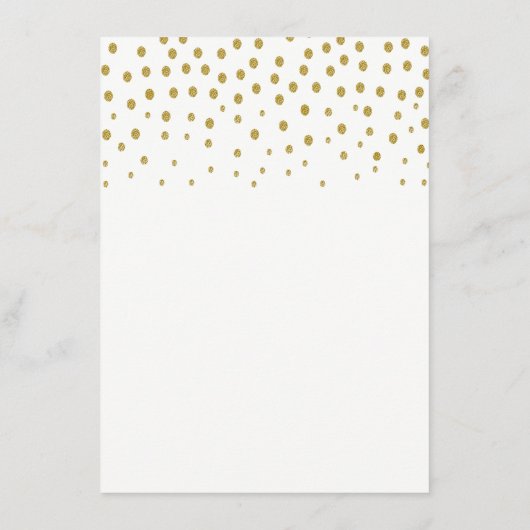 Gold Polka Dot - White & Gold - Weddenschap Menu (Achterkant)