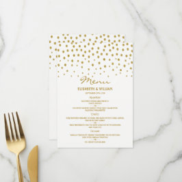 Gold Polka Dot - White & Gold - Weddenschap Menu