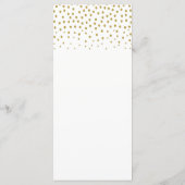 Gold Polka Dot - White & Gold - Weddenschap Menu (Achterkant)