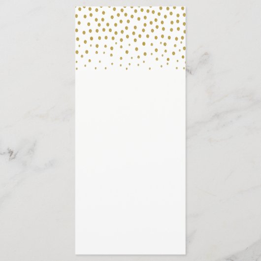Gold Polka Dot - White & Gold - Weddenschap Menu (Achterkant)