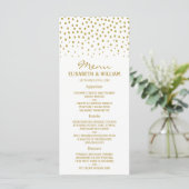 Gold Polka Dot - White & Gold - Weddenschap Menu (Staand voorkant)