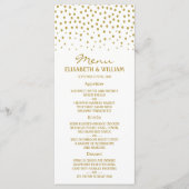 Gold Polka Dot - White & Gold - Weddenschap Menu (Voorkant)