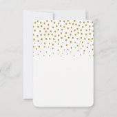 Gold Polka Dot - White & Gold - Weddenschap RSVP Kaartje (Achterkant)