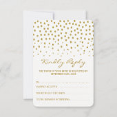 Gold Polka Dot - White & Gold - Weddenschap RSVP Kaartje (Voorkant)