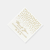 Gold Polka Dot - White & Gold - Weddenschap Servetten (Hoek)