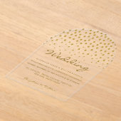 Gold Polka Dot - White & Gold - Wedding Acryl Uitnodigingen (Laagn)