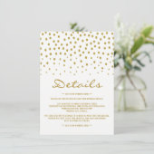 Gold Polka Dot - White & Gold - Wedding Detail Informatiekaartje (Staand voorkant)
