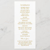 Gold Polka Dot - White & Gold - Wedding Programme Programmakaart (Achterkant)
