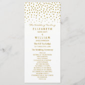 Gold Polka Dot - White & Gold - Wedding Programme Programmakaart (Voorkant)