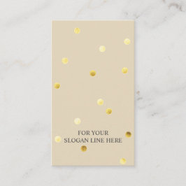 Gold Polka DotPattern Beige Vertical Visitekaartje