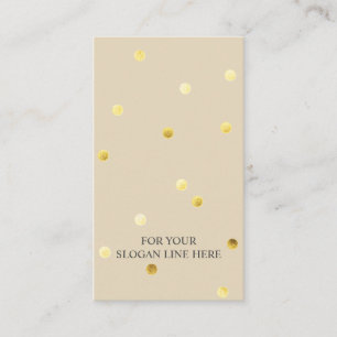 Gold Polka DotPattern Beige Vertical Visitekaartje