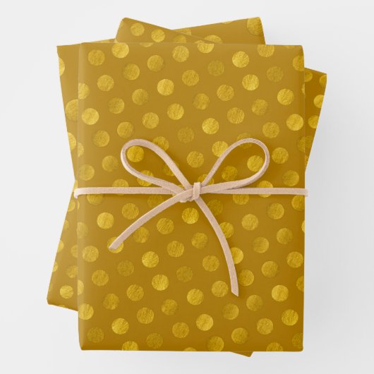 Gold Polka Dots Abstract Modern Elegant Kerstmis Inpakpapier Vel (In situ)