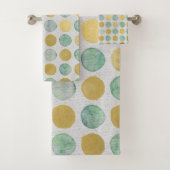 Gold Polka Dots Bad Handdoek (Insitu)