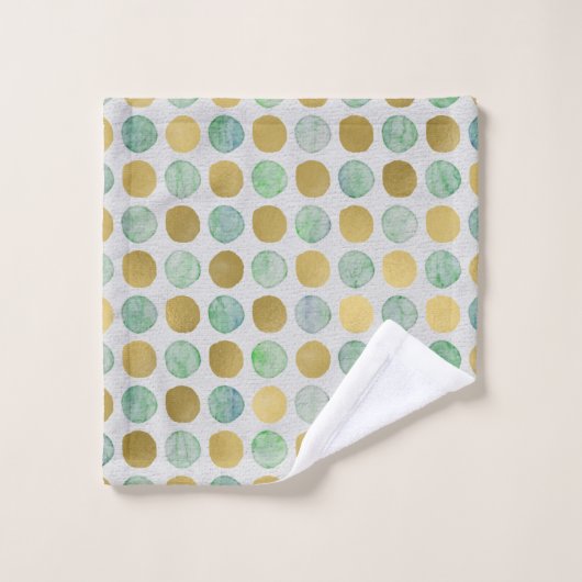 Gold Polka Dots Bad Handdoek (Wasdoekje)