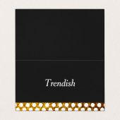 Gold Polka Dots Black Achtergrond Visitekaartje (Buitenkant ongevouwen)