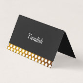 Gold Polka Dots Black Achtergrond Visitekaartje (Voorkant)