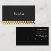 Gold Polka Dots Black Achtergrond Visitekaartje (Voorkant / Achterkant)