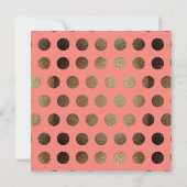 Gold Polka Dots Coral 30th Birthday Kaart (Achterkant)