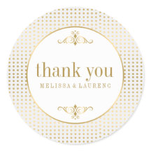 Gold Polka Dots Dank je Sticker