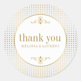 Gold Polka Dots Dank je Sticker