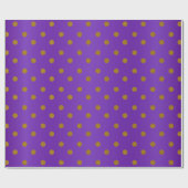 Gold Polka Dots en Paarse Satin Cadeaupapier (Vlak)