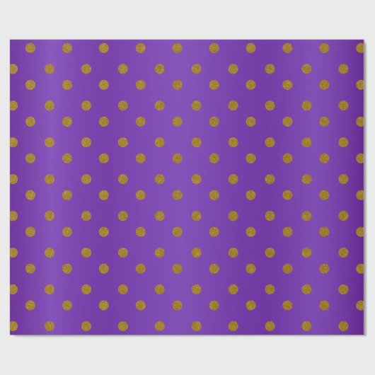 Gold Polka Dots en Paarse Satin Cadeaupapier (Vlak)