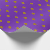 Gold Polka Dots en Paarse Satin Cadeaupapier (Hoek)