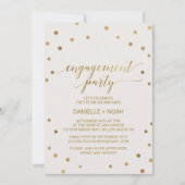 Gold Polka Dots Engagement Party Kaart (Voorkant)